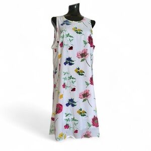 Old Navy Floral White and Pink Knee Length Sleeveless Dress Sz XL